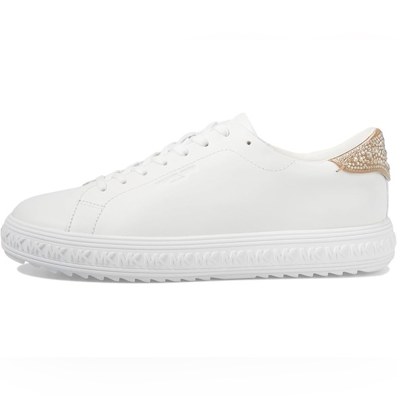 Michael Kors Women’s Grove Embellished Leather Sneaker - Size 6.5 - Picture 1 of 10